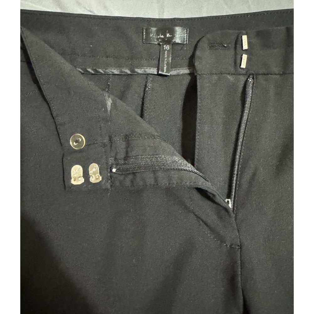 Nicole Miller Black Wide Leg Dress Pants Size 16 Career Work Trousers - Picture 3 of 6